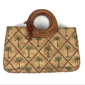 🦩Fossil Palm Tree Woven crossbody Bag